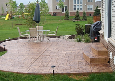 Residential stamped concrete patio in Connecticut.